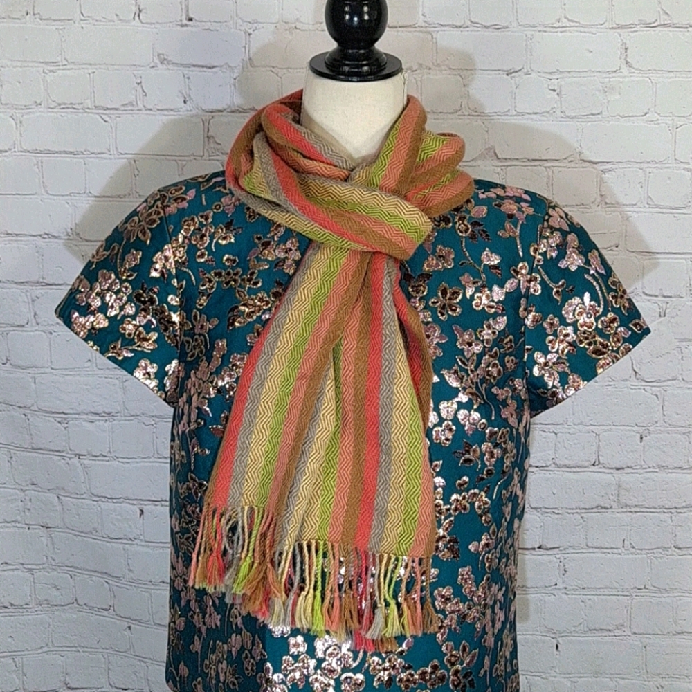 Orvis Alpca Fringe Striped Scarf
